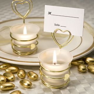heart design candle favors place card holders