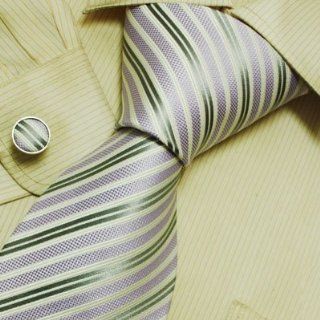 Lavender Striped Tie for Men White Stripes Birthday Gifts