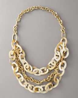Ashley Pittman Bronze & Light Horn Necklace, 42L   