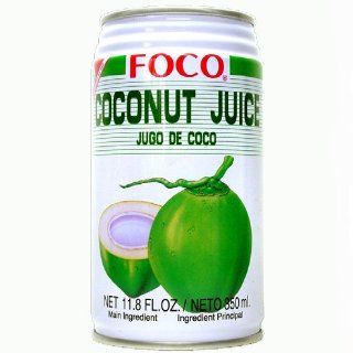 Twelve pack of Foco Coconut Juice Drink 11.8 Oz   350 ml Cans 