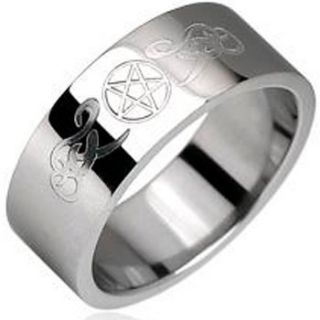 Spikes 316L Stainless Steel Pentacle symbol Ring Jewelry