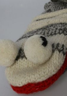 Delux Knitwear Mittens Snake Sock Mitts in Gray