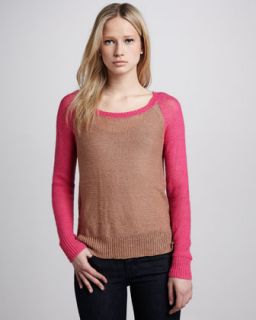 T61GE Splendid Colorblock Linen Blend Sweater