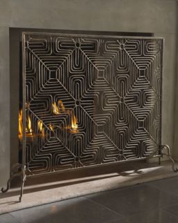 Golden Diamond Weave Firescreen   