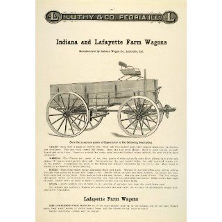 1912 Ad Indiana Lafayette Farm Wagons Horse drawn Luthy