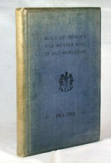 Roll of Honour Old Morleians Muster Roll Great War Signed Dinner Menu