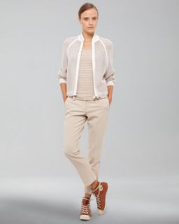Akris Honeycomb Knit Jacket, Striped Short Sleeve Tee & Frances Medium