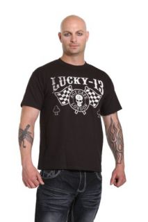 Lucky 13 Ace Cafe London Flags logo official t shirt
