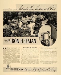  Iron Fireman Heat Hillbrook Harriss Covington   ORIGINAL ADVERTISING