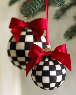 MacKenzie Childs Large Courtly Check Ball Ornament   