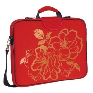 and Shoulder Strap, 15.6 inch  Red Camellia
