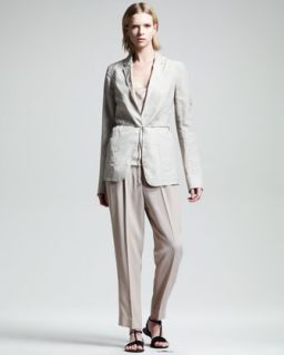 THE ROW Tie Belt Organza Blazer, Linen Silk Camisole & Pleated Suit