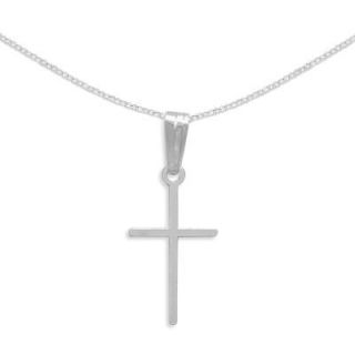 Childs Cross Pendant Necklace Extra Thin Sterling Silver