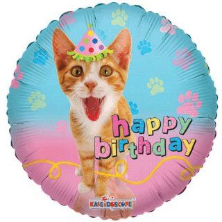 18 Inch Happy Birthday Cat Party Balloon: Toys & Games