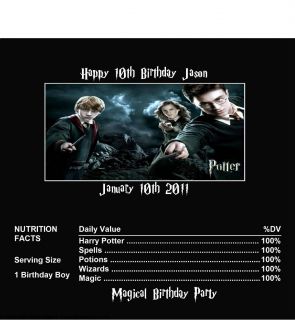 Candy Wrappers Party Favors Harry Potter 2
