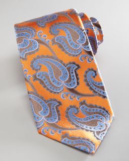 Ermenegildo Zegna Large Floral Tie, Orange   