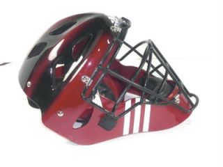 Adidas Black Red Phenom Hockey Style Baseball Catchers Mask Helmet