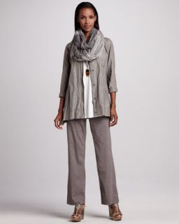 Eileen Fisher Hooded A line Jacket, Silk Jersey Tunic, Infinity Scarf