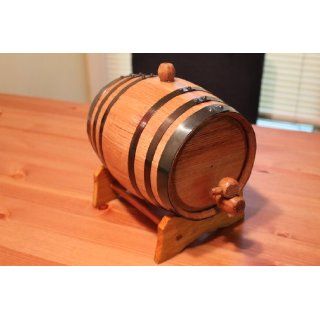 American Oak Barrel with Black Hoops  2 Liter or .53