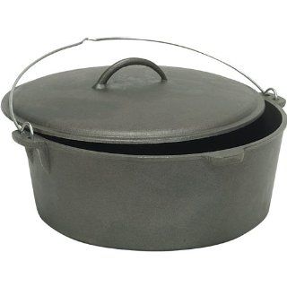  Cast Iron Dutch Oven without Legs   20 Quart: Sports & Outdoors