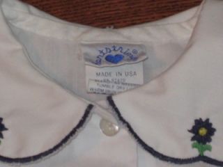 Hartstrings White Shirt Daisy Ruffle Collar Size 2T 2