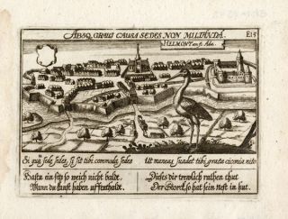 Antique Print Helmond Netherlands Stork Meisner 1678