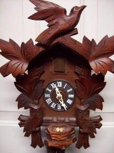 Animated German Black Forest Cuckoo Clock w/ Owls