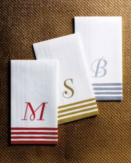 Caspari Monogrammed Color Block Guest Towels & Napkins   Neiman