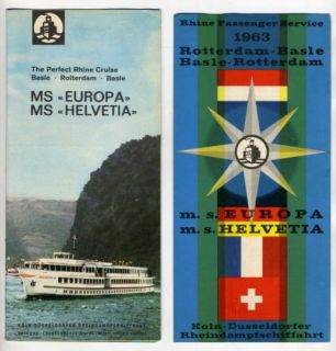 ms europa ms helvetia rhine passenger brochures 1963