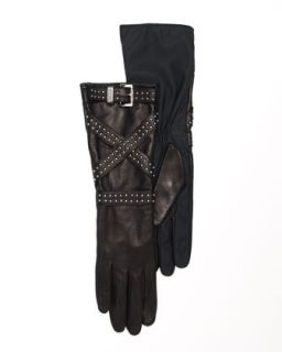 MICHAEL Michael Kors Studded Crossover Strap Gloves   