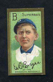 T205 1911 Hassan Gold Borders Ed Barger, Brooklyn Superbas (green