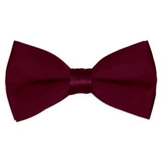 Burgundy Satin Mens 2 1/2 Bow Tie: Clothing