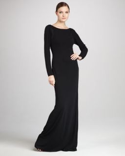 Kay Unger New York Long Sleeve Gown with Beaded Back   