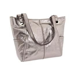 brand new with tags 100 % authentic fossil hathaway glazed tote pewter
