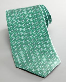 Salvatore Ferragamo Diagonal Double Gancini Tie, Green   Neiman Marcus
