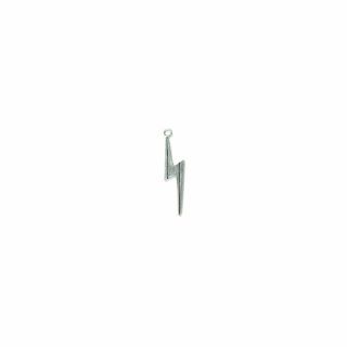 Shipwreck Beads Pewter Lightning Bolt Charm, Silver, 8 by