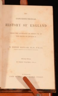  Constitutional History of England Henry Hallam Seventh Edition