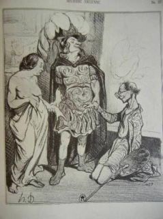 Honore Daumier French Satirical Drawings Lithograph Caricature Cartoon