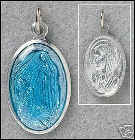Lourdes Blue Epoxy Medals with Lourdes Holy Water