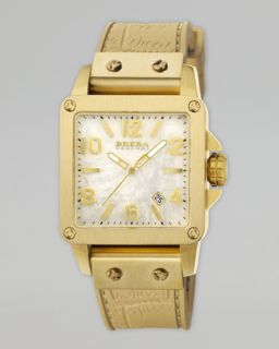 2UKU Brera Stella Brushed yellow Gold case with Mop Dial on Gold