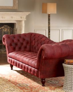Old Hickory Tannery Fenway Tufted Leather Sofa   