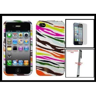 iPhone 4 4S Snap on Hard Shell Cover Case Colorful Rainbow