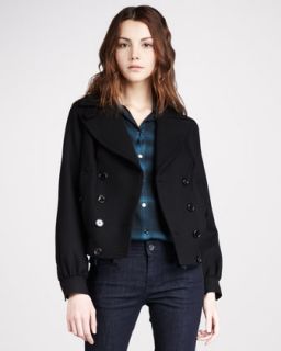Burberry Brit Short Double Breasted Jacket   Neiman Marcus