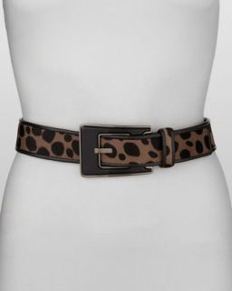Suzi Roher Leopard Print Calf Hair Belt   