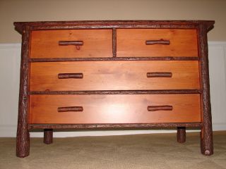 OLD HICKORY ADIRONDACK STYLE DRESSER CHEST SERVER RUSTIC NATURAL WOOD
