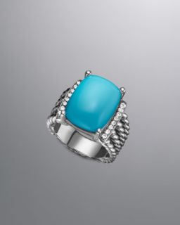 David Yurman Wheaton Ring, Turquoise, 16x12mm   