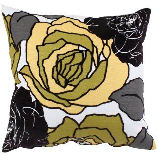 Pillow Perfect Flocked Floral Decorative Square Toss