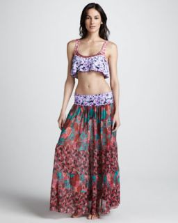  available in cherry red glory $ 108 00 maaji tiered printed maxi skirt