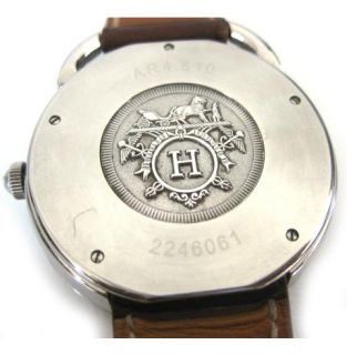 Hermes Vintage Arceau Automatic Winding Watch Tan Strap