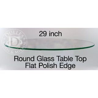 Glass Table Top 29 Round, 1/4 Thick, Flat Polish Edge
